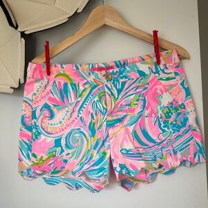 Lilly Pulitzer neon pink shorts size 2 scallop edges great condition